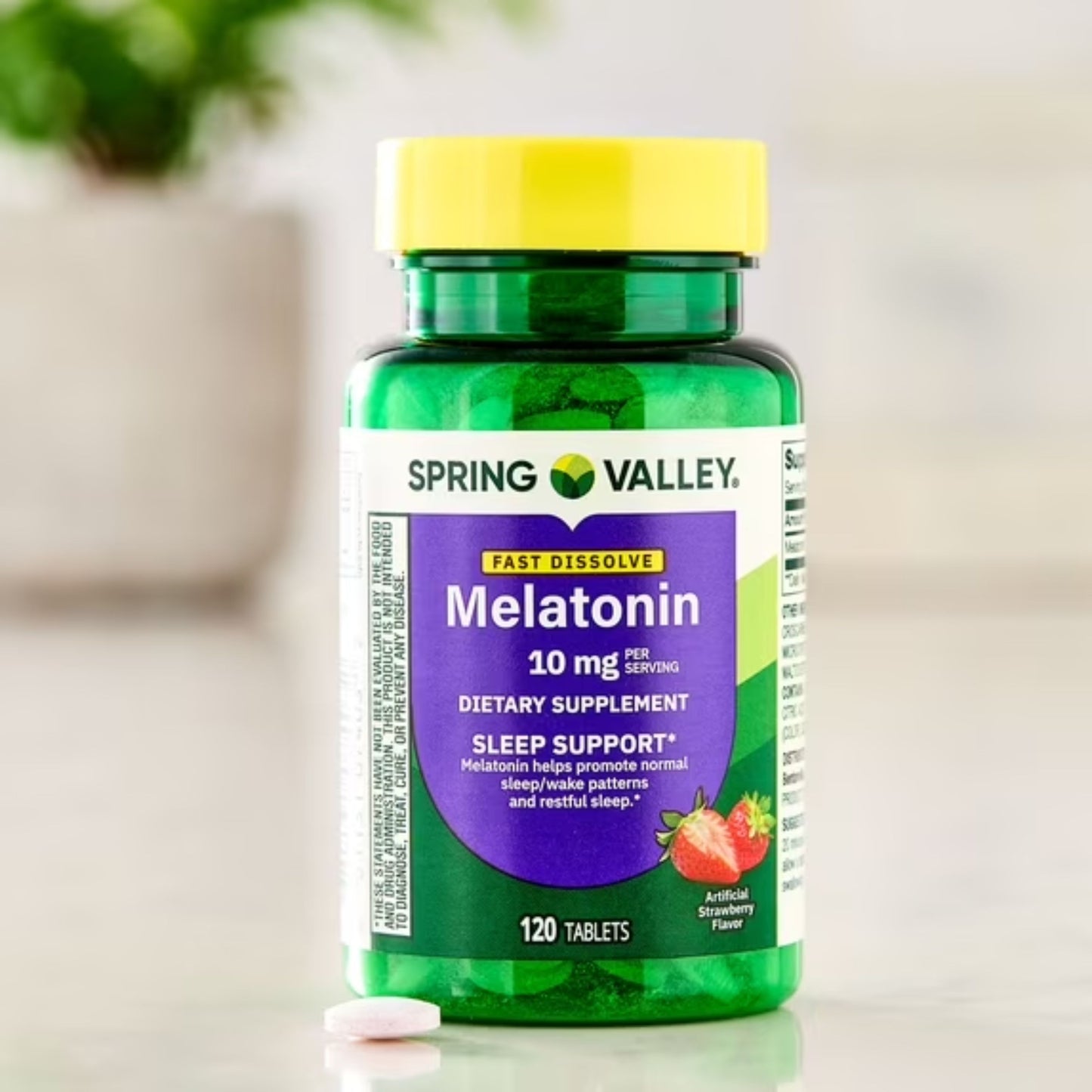 Melatonina 10mg com 120 Tabletes Sabor Morango - Spring Valley