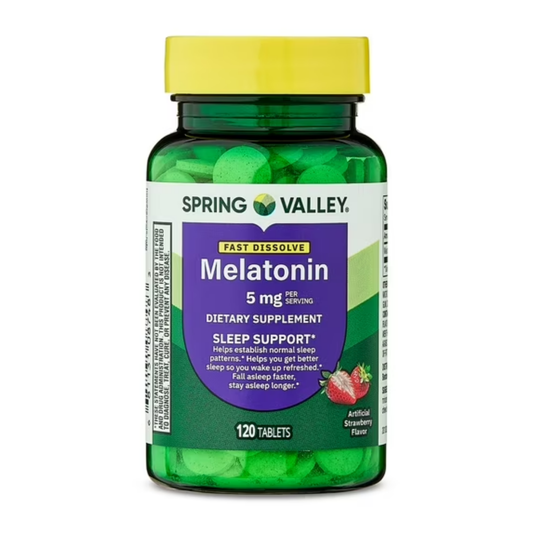 Melatonina 5mg com 120 Tabletes Sabor Morango - Spring Valley