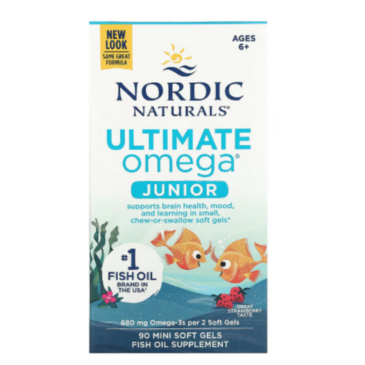 Ultimate Omega Junior, Morango, 90 Minicápsulas Softgel - Nordic Naturals